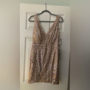 Sparkle Dress by Crystal Doll. Nude/Silver color. Size 11.